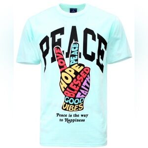 Peace Graphic T-Shirt - Light Blue